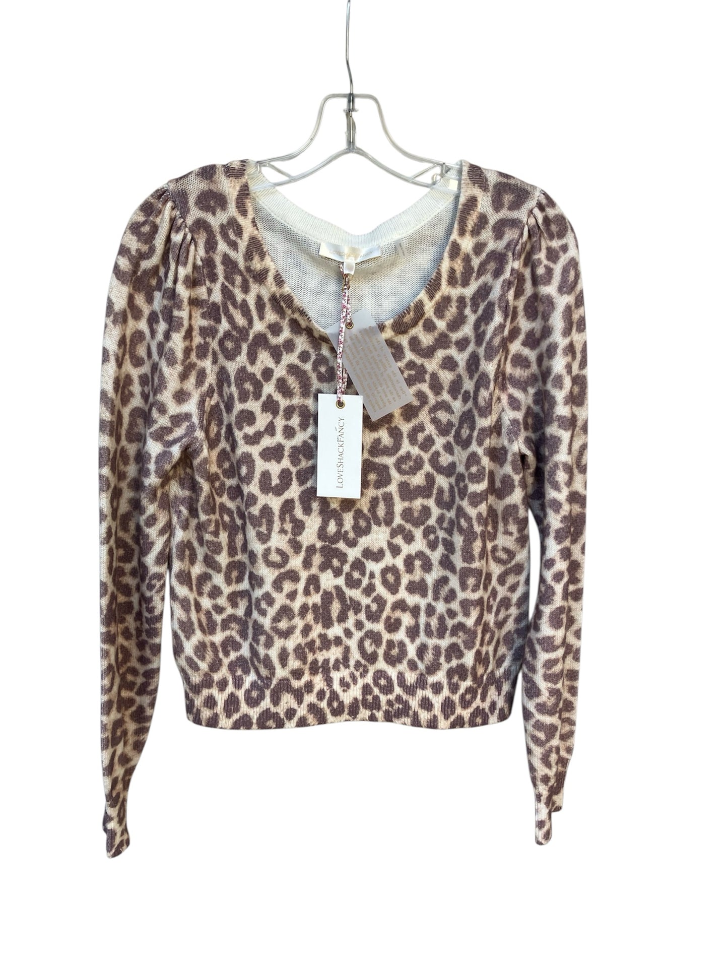 Size L Love Shack Fancy Leopard Sweater